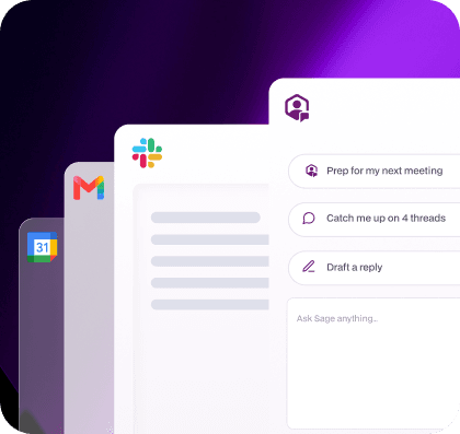 WorkSage connected to calendar, email, Slack, and work tools