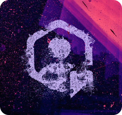Abstract WorkSage mark formed from persistent particles