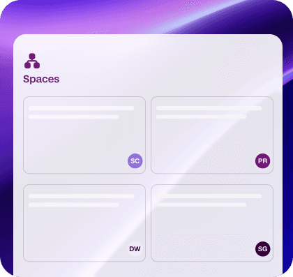 WorkSage Spaces interface for multiple work contexts