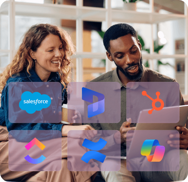 Team reviewing connected enterprise tools